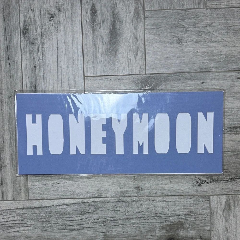 Chic Blue Honeymoon Photo Insert Sign